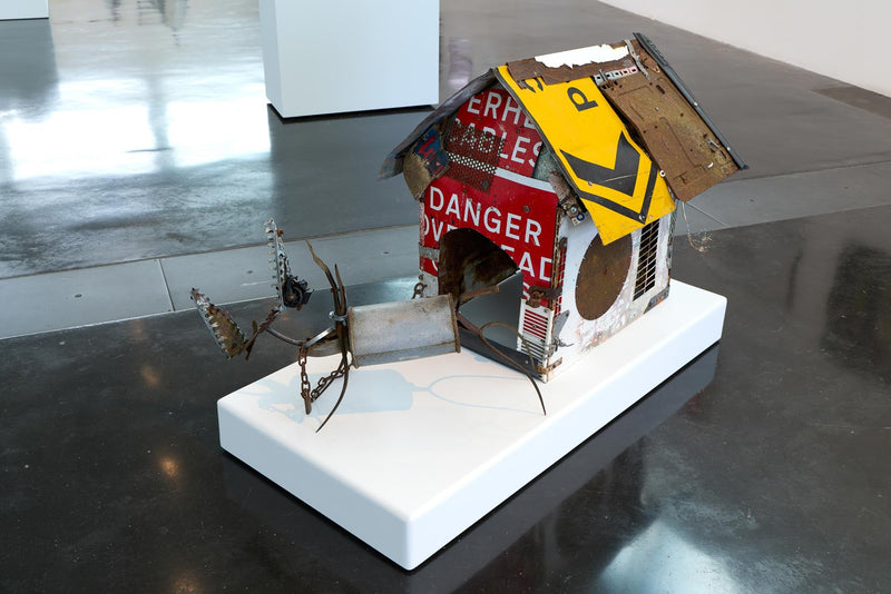Artwork: Snarling Dog Chained to Its Dog Kennel, Jacob Rock